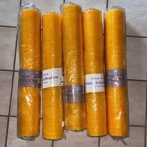 5 Rolls 21” x 10 Yards Decorating Gold Mesh